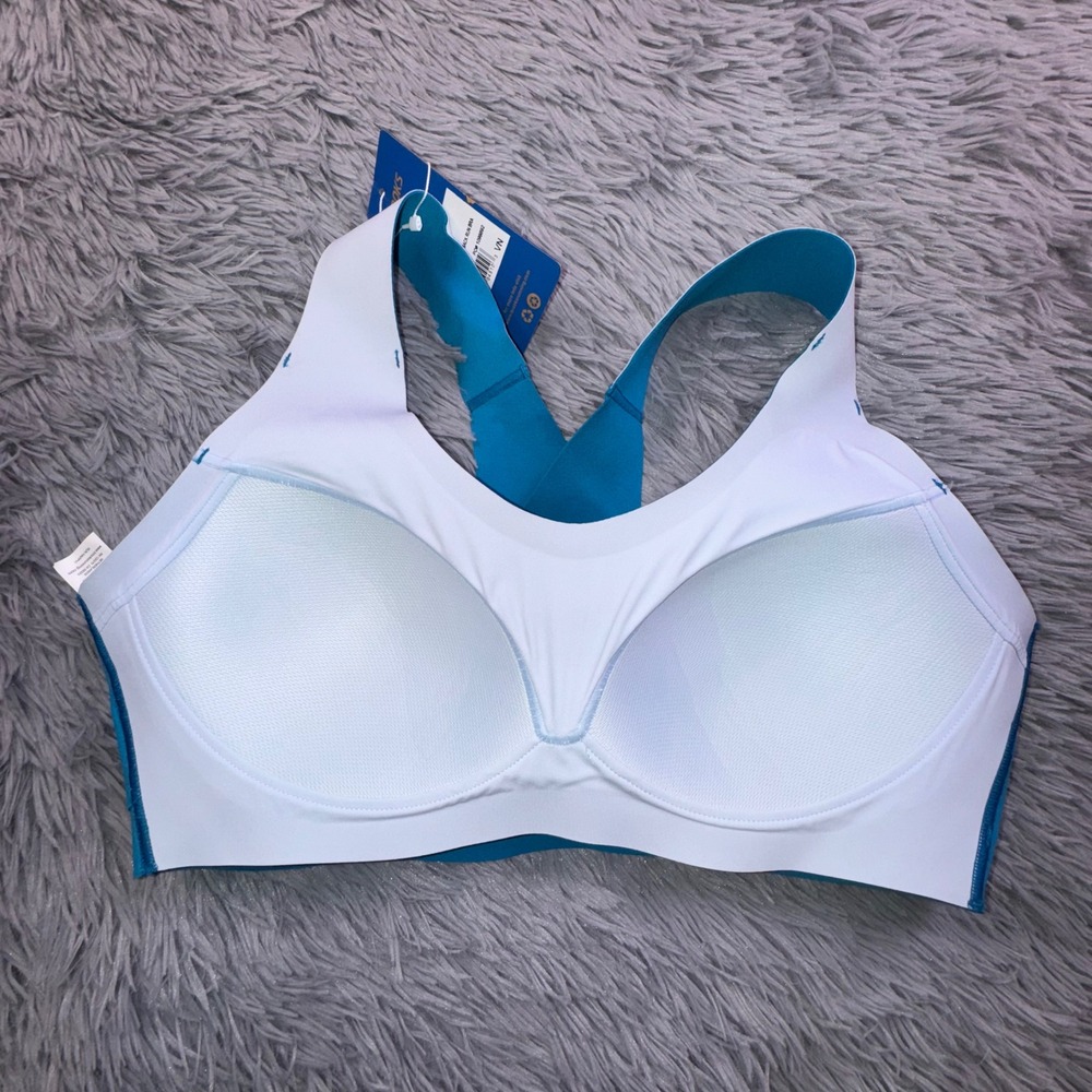 Brooks Bra Womens 38 A/B Dare Crossback Run Bra Sea Blue High Impact HOLDS me in - Picture 8 of 10